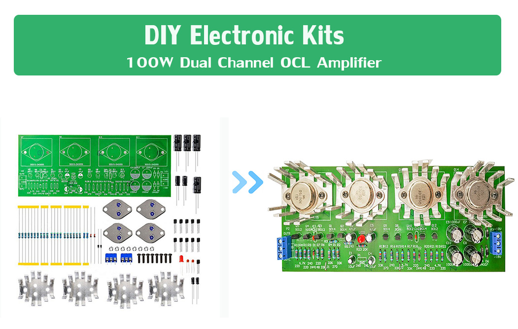 100w Dual Channel Stereo Sound OCL Amplifier DIY Electronic Kits